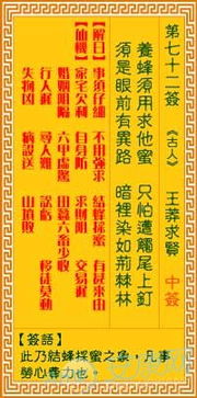 观音灵签72签求姻缘(观音灵签72详解)