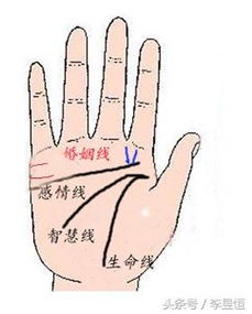 姻缘线与生命线相连(生命线和婚姻线形成一个三角形)